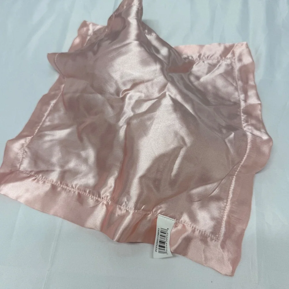 Parents Choice Pink Bunny Lovey Security Blanket Plush Satin Trim New